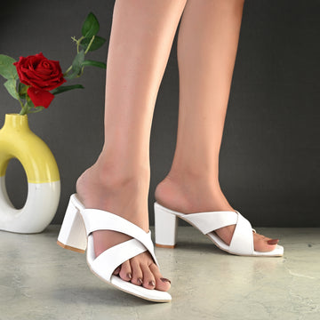 Cross Heel 3inch White